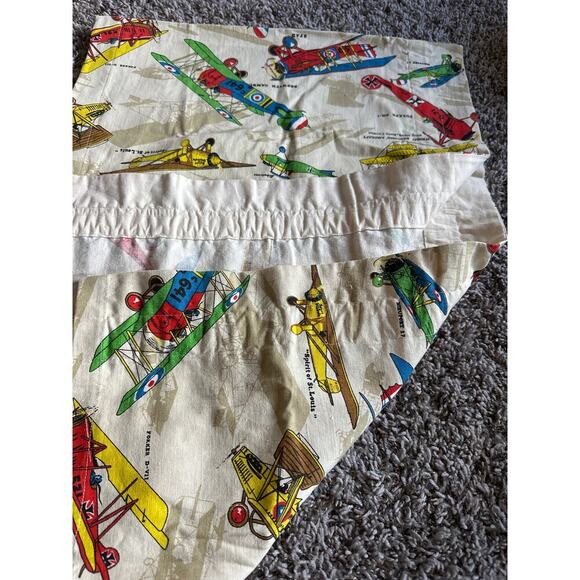 World War 1 WW1 Airplane Aircraft Canvas Curtain Panels & Valence Yellow Red - Picture 6 of 6